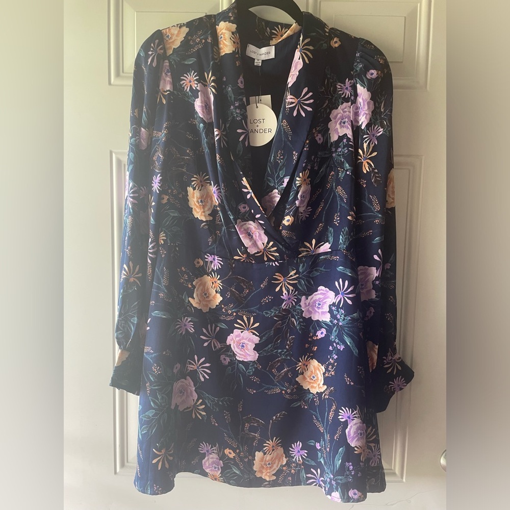 Lost+Wander navy floral mini